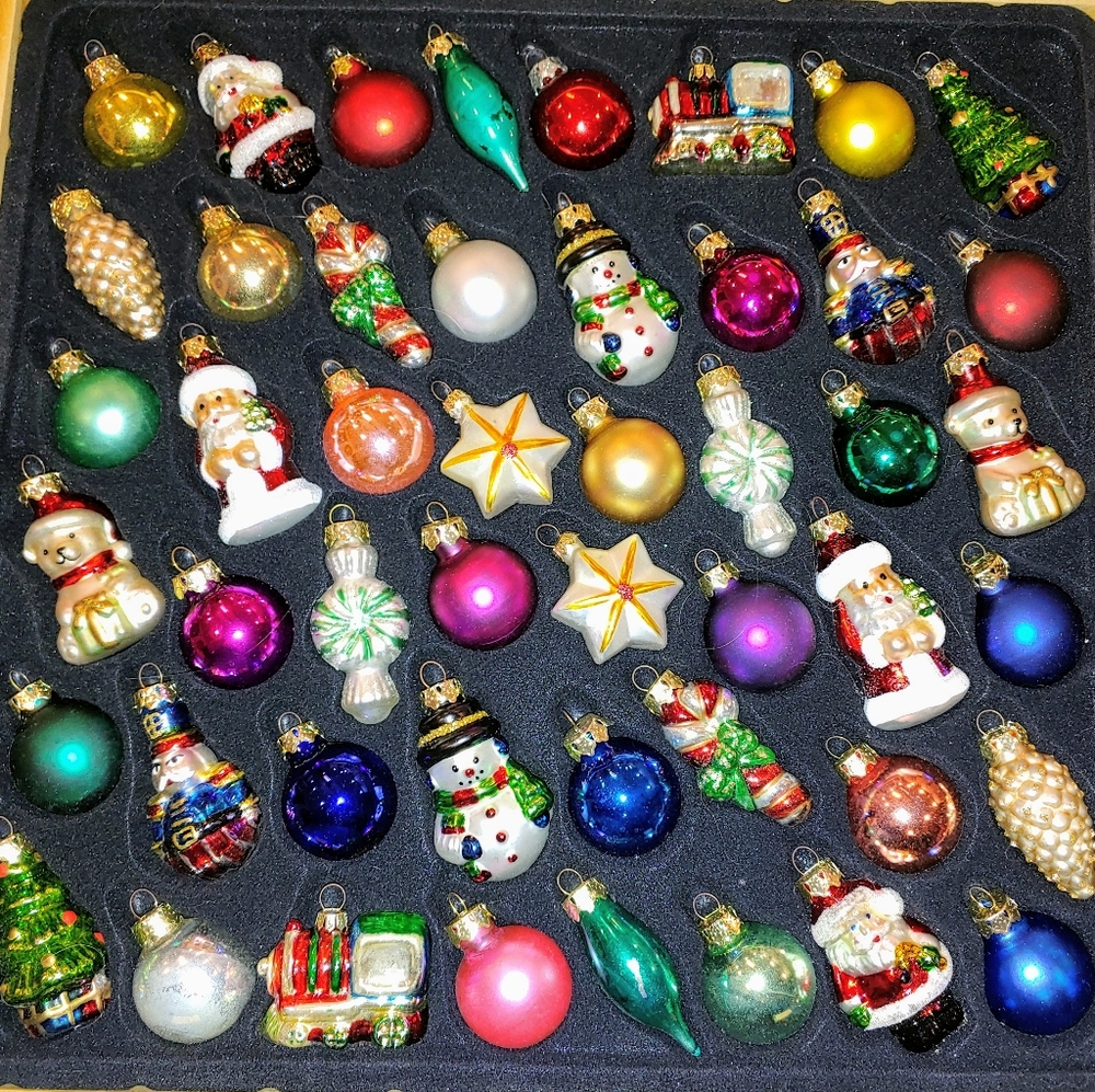 Mini glass Christmas ornament collection